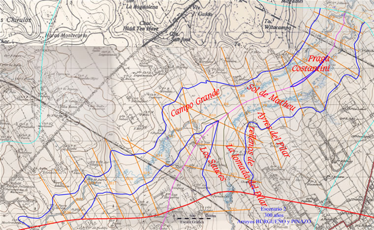 cartografia con datos de hidrologia urbana del Pinazo y Burguenio